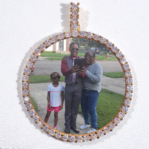 LARGE 3D CIRCLE CUSTOM PICTURE PENDANT