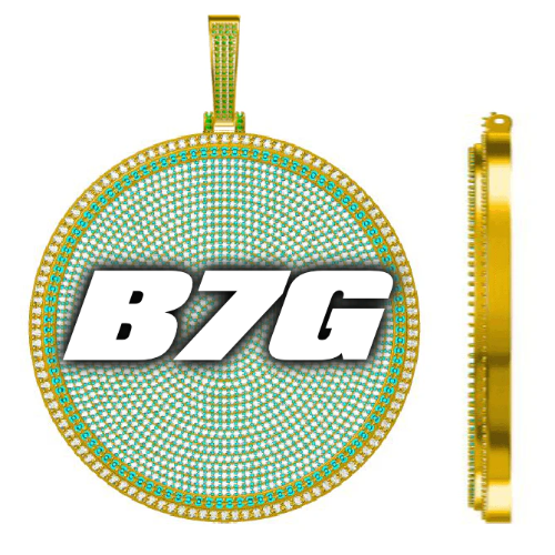 CUSTOM LETTER NECKLACE 3D BIG DISC