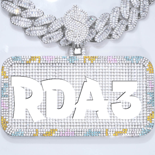 CUSTOM LETTER NECKLACE 3D COLORFUL SQUARE