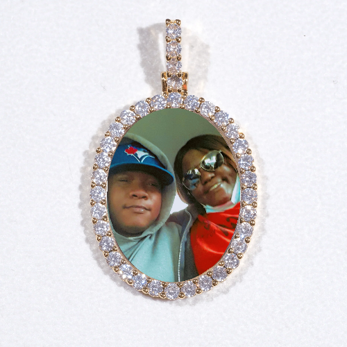3D Oval Custom Picture Pendant