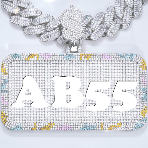 CUSTOM LETTER NECKLACE 3D COLORFUL SQUARE