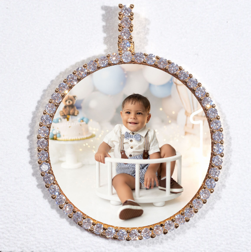 LARGE 3D CIRCLE CUSTOM PICTURE PENDANT