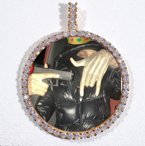 LARGE 3D CIRCLE CUSTOM PICTURE PENDANT