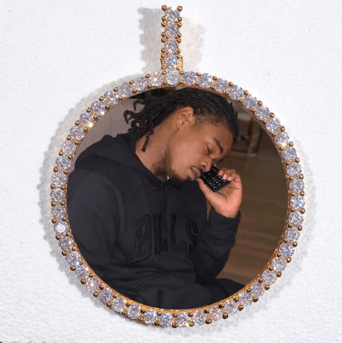 LARGE 3D CIRCLE CUSTOM PICTURE PENDANT