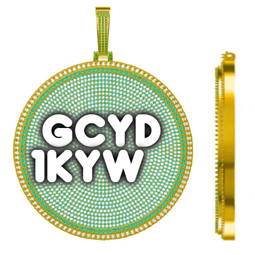 CUSTOM LETTER NECKLACE 3D BIG DISC