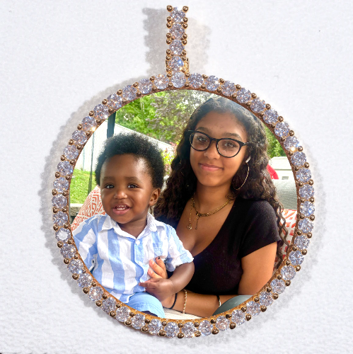 LARGE 3D CIRCLE CUSTOM PICTURE PENDANT