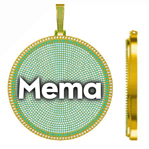 CUSTOM LETTER NECKLACE 3D BIG DISC
