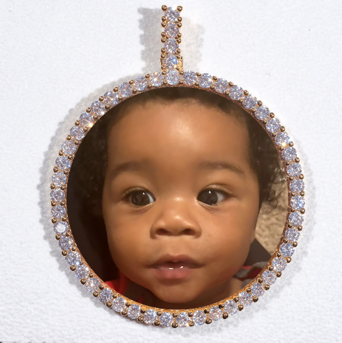 LARGE 3D CIRCLE CUSTOM PICTURE PENDANT