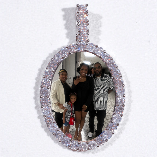Large 3D Oval Custom Picture Pendant