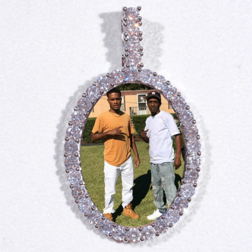 Large 3D Oval Custom Picture Pendant