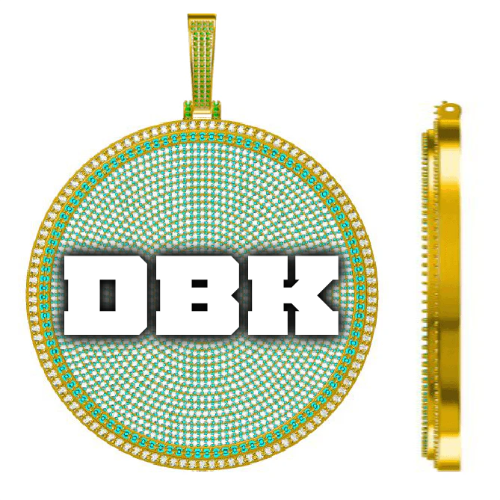 CUSTOM LETTER NECKLACE 3D BIG DISC