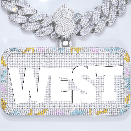 CUSTOM LETTER NECKLACE 3D COLORFUL SQUARE