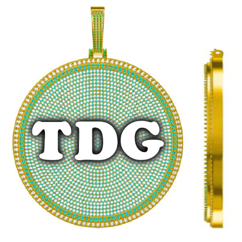CUSTOM LETTER NECKLACE 3D BIG DISC