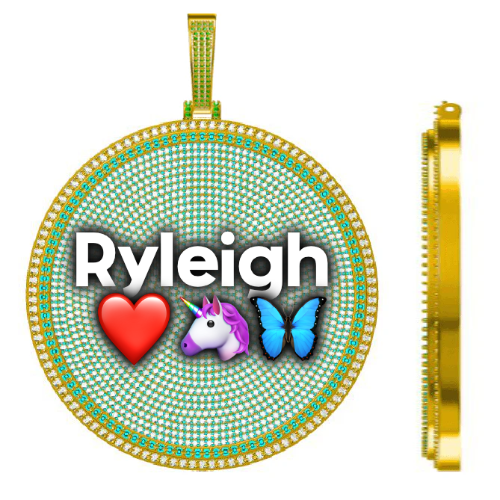 CUSTOM LETTER NECKLACE 3D BIG DISC
