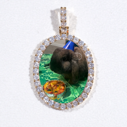 3D Oval Custom Picture Pendant