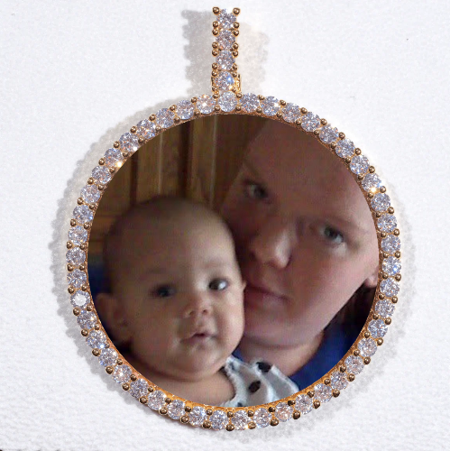 LARGE 3D CIRCLE CUSTOM PICTURE PENDANT