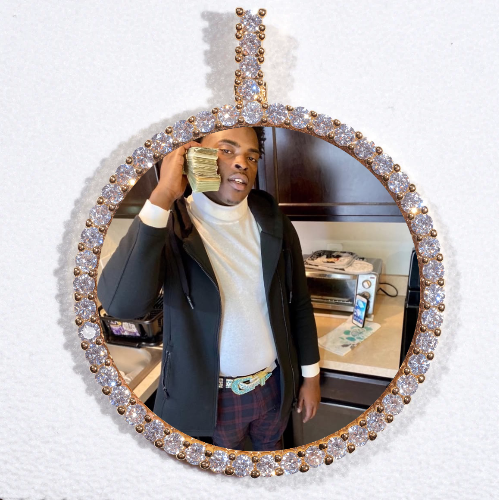 LARGE 3D CIRCLE CUSTOM PICTURE PENDANT