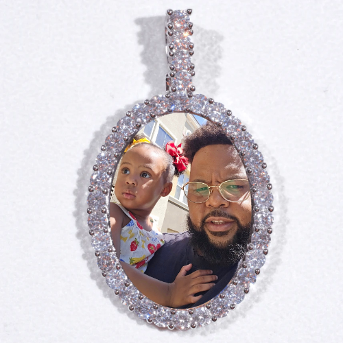 Large 3D Oval Custom Picture Pendant