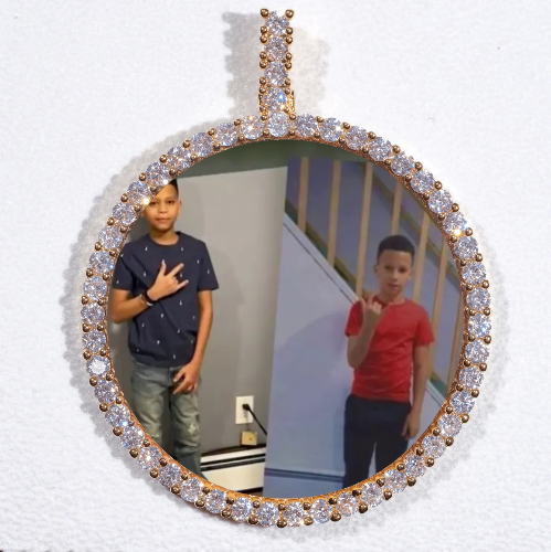 LARGE 3D CIRCLE CUSTOM PICTURE PENDANT