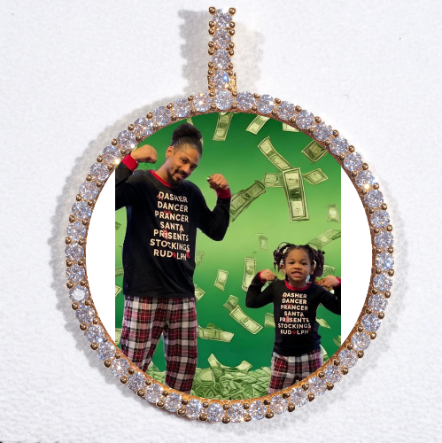 LARGE 3D CIRCLE CUSTOM PICTURE PENDANT