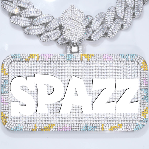 CUSTOM LETTER NECKLACE 3D COLORFUL SQUARE