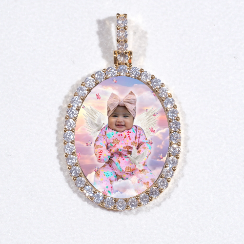 3D Oval Custom Picture Pendant