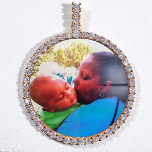 LARGE 3D CIRCLE CUSTOM PICTURE PENDANT