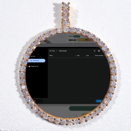 LARGE 3D CIRCLE CUSTOM PICTURE PENDANT