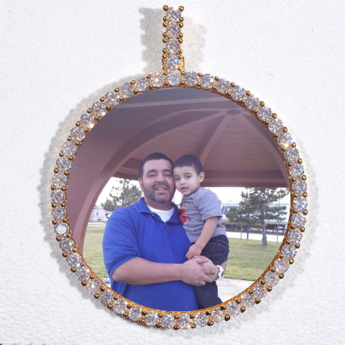 LARGE 3D CIRCLE CUSTOM PICTURE PENDANT