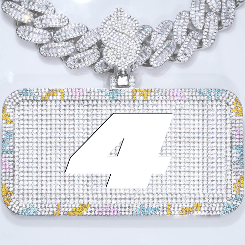 CUSTOM LETTER NECKLACE 3D COLORFUL SQUARE