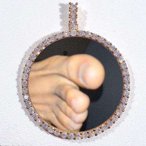 LARGE 3D CIRCLE CUSTOM PICTURE PENDANT