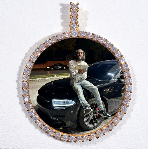LARGE 3D CIRCLE CUSTOM PICTURE PENDANT