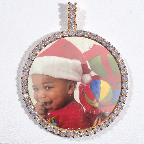 LARGE 3D CIRCLE CUSTOM PICTURE PENDANT
