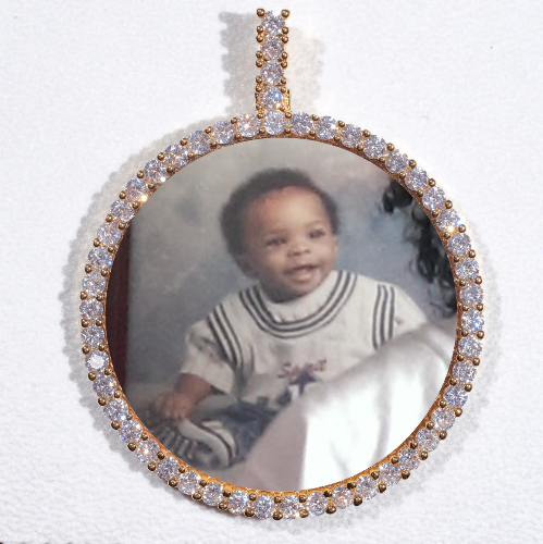 LARGE 3D CIRCLE CUSTOM PICTURE PENDANT