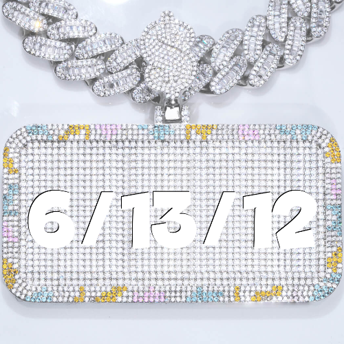 CUSTOM LETTER NECKLACE 3D COLORFUL SQUARE