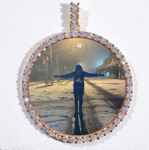 LARGE 3D CIRCLE CUSTOM PICTURE PENDANT
