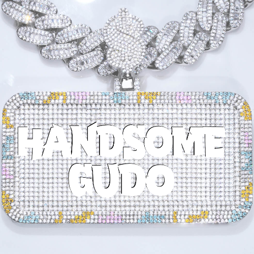 CUSTOM LETTER NECKLACE 3D COLORFUL SQUARE