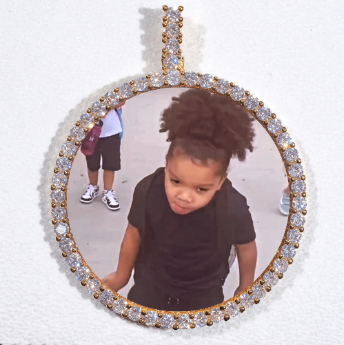 LARGE 3D CIRCLE CUSTOM PICTURE PENDANT