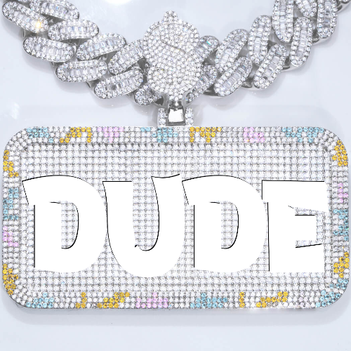 CUSTOM LETTER NECKLACE 3D COLORFUL SQUARE