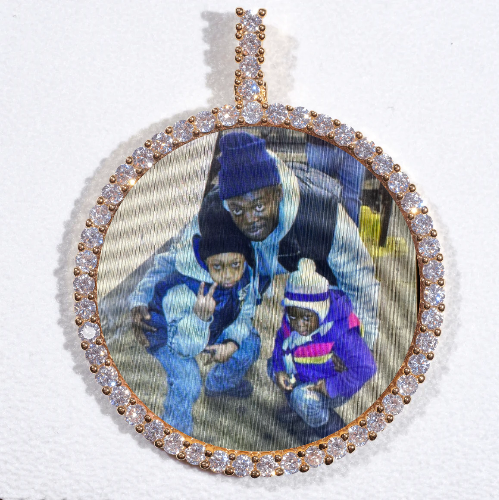 LARGE 3D CIRCLE CUSTOM PICTURE PENDANT