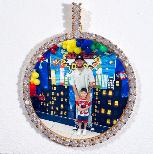 LARGE 3D CIRCLE CUSTOM PICTURE PENDANT