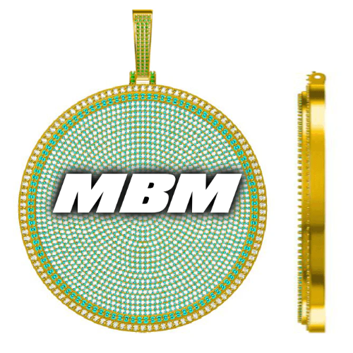 CUSTOM LETTER NECKLACE 3D BIG DISC