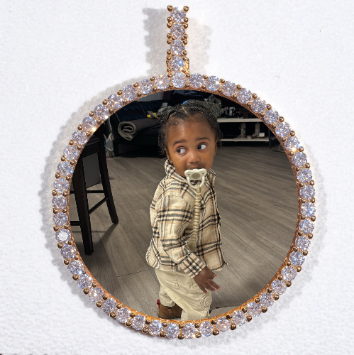LARGE 3D CIRCLE CUSTOM PICTURE PENDANT