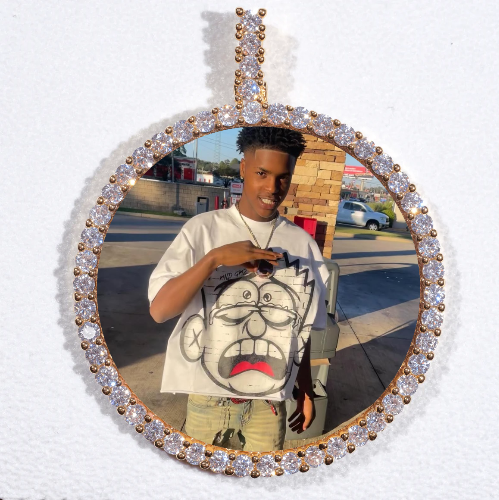 LARGE 3D CIRCLE CUSTOM PICTURE PENDANT