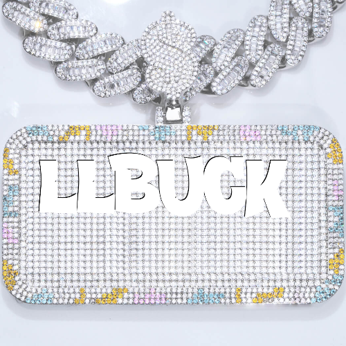 CUSTOM LETTER NECKLACE 3D COLORFUL SQUARE