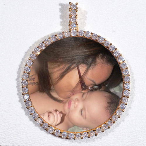LARGE 3D CIRCLE CUSTOM PICTURE PENDANT