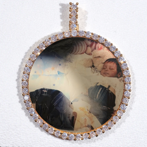 LARGE 3D CIRCLE CUSTOM PICTURE PENDANT