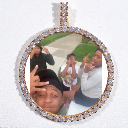 LARGE 3D CIRCLE CUSTOM PICTURE PENDANT
