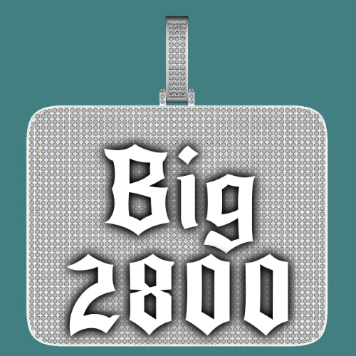 CUSTOM LETTER NECKLACE 3D BIG SQUARE