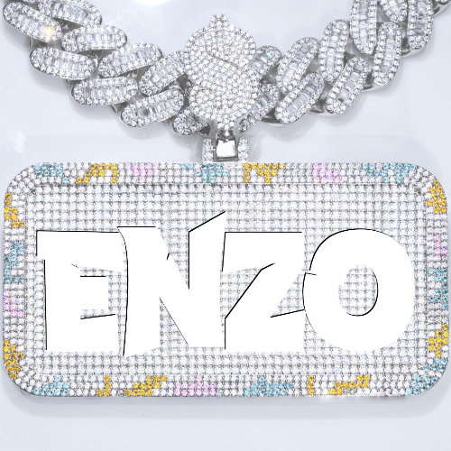 CUSTOM LETTER NECKLACE 3D COLORFUL SQUARE